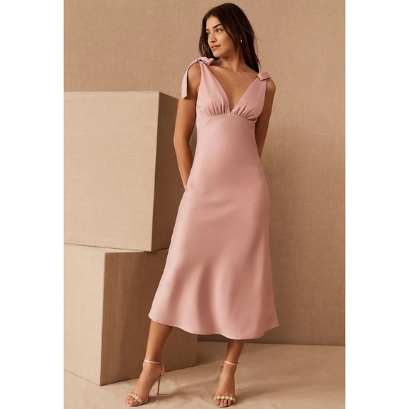 NWT BHLDN Sachin & Babi Hudson Satin Charmeuse Midi Dress in Dusty Rose - Picture 13 of 14